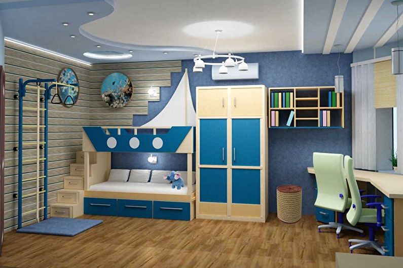 Дизайн детской комнаты для двух мальчиков - Отделка стен