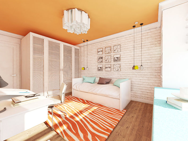 «Оранжевое небо»: Детская комната 20 м2 - фото 1