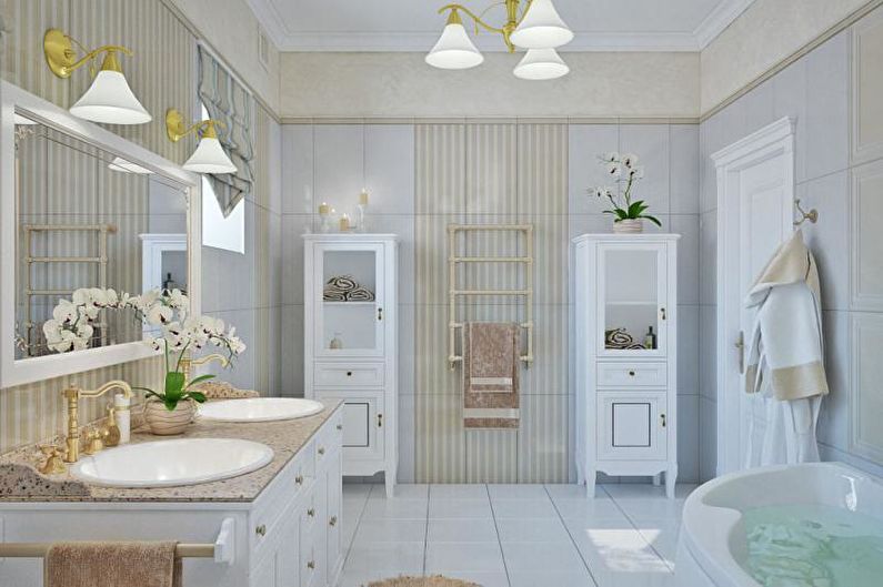 Біла ванна кімната в стилі прованс - Дизайн інтер'єру