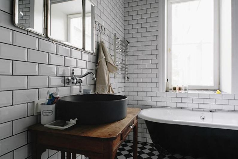 Біла ванна кімната в стилі лофт - Дизайн інтер'єру