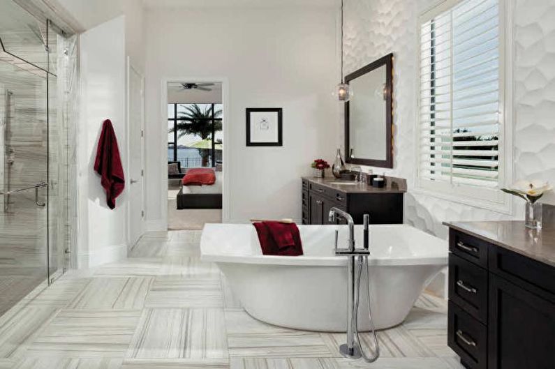 Дизайн білої ванної кімнати.