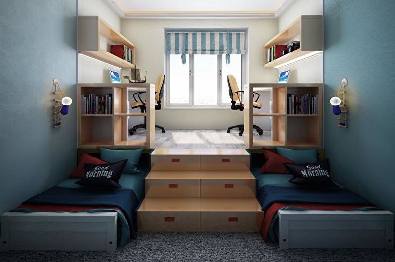 Zoning a room for two children - Design a room for a teenager