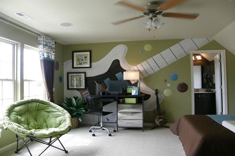 Дизайн інтер'єру кімнати для хлопчика-підлітка.