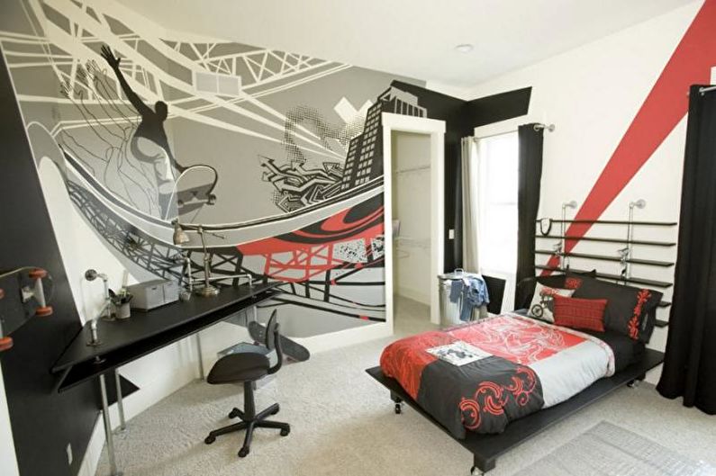 Дизайн интерьера комнаты для мальчика-подростка - фото