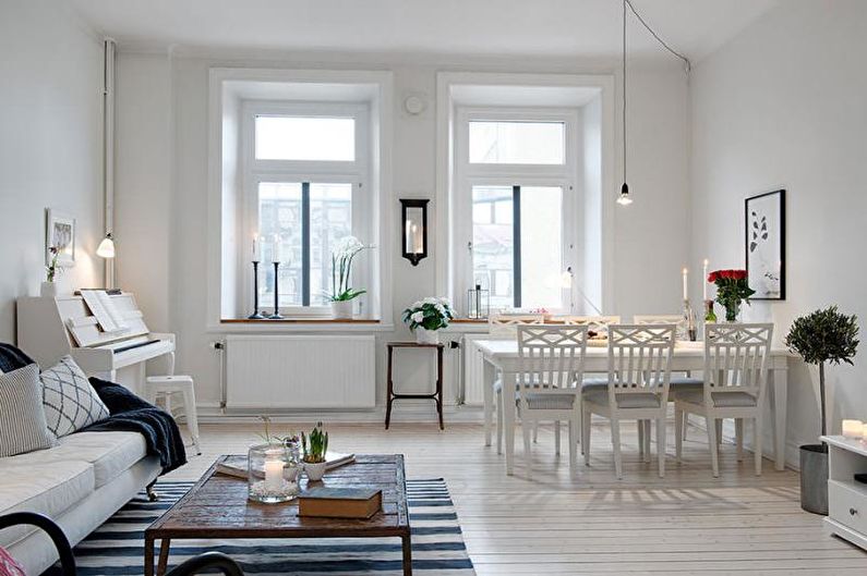 Гостиная - Дизайн квартиры в скандинавском стиле