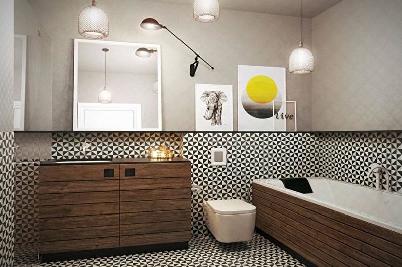 Ванная комната - Дизайн квартиры в скандинавском стиле