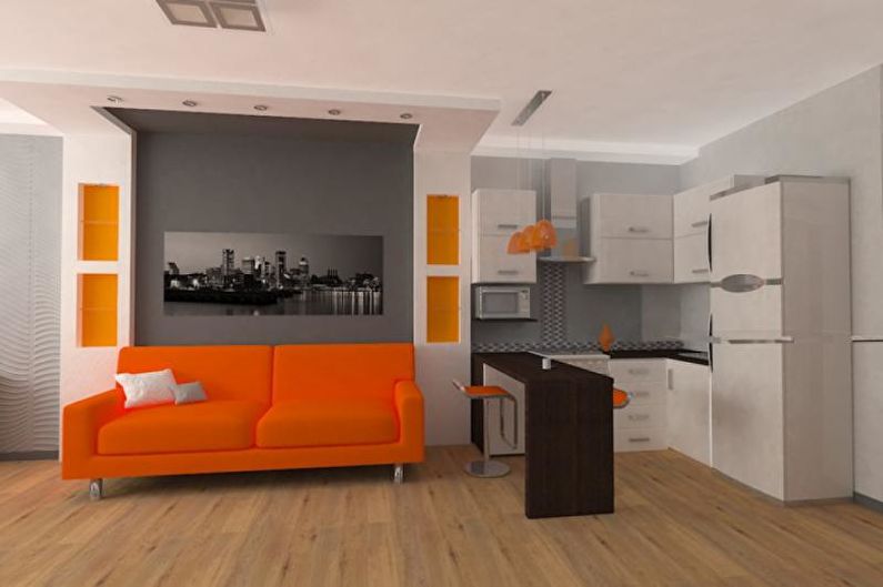 Дизайн інтер'єру квартири-студії у хрущовці.