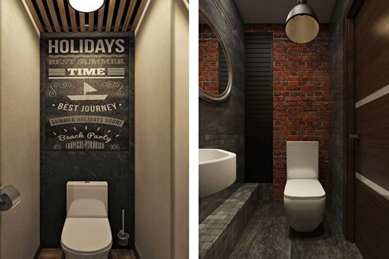 Дизайн туалета с черным унитазом (59 фото)