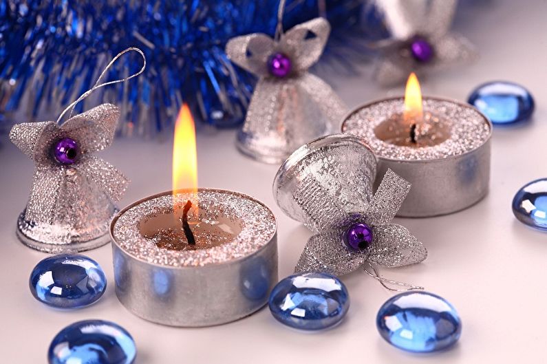 Свеча с блестками - Декоративные свечи своими руками