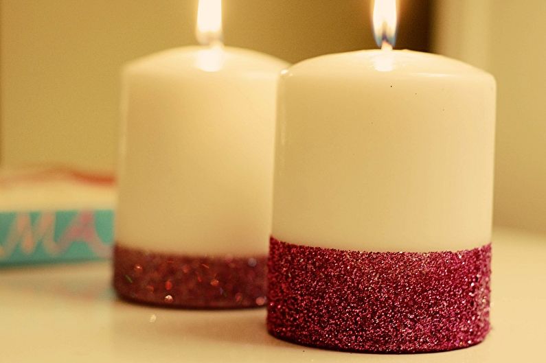Свеча с блестками - Декоративные свечи своими руками