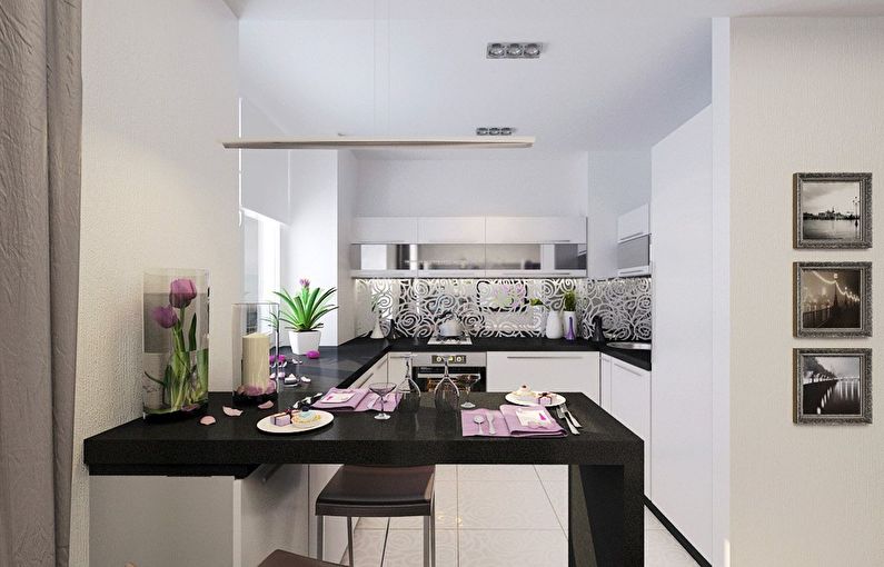 Белая кухня в стиле модерн - дизайн интерьера