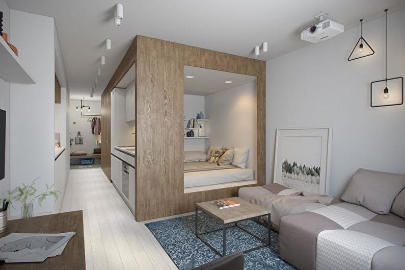 Дизайн однокомнатной квартиры 30 кв.м.: 60 фото интерьеров, идеи для ремонта