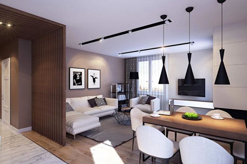 Современный дизайн однокомнатной квартиры 33 кв. м в стиле лофт — INMYROOM