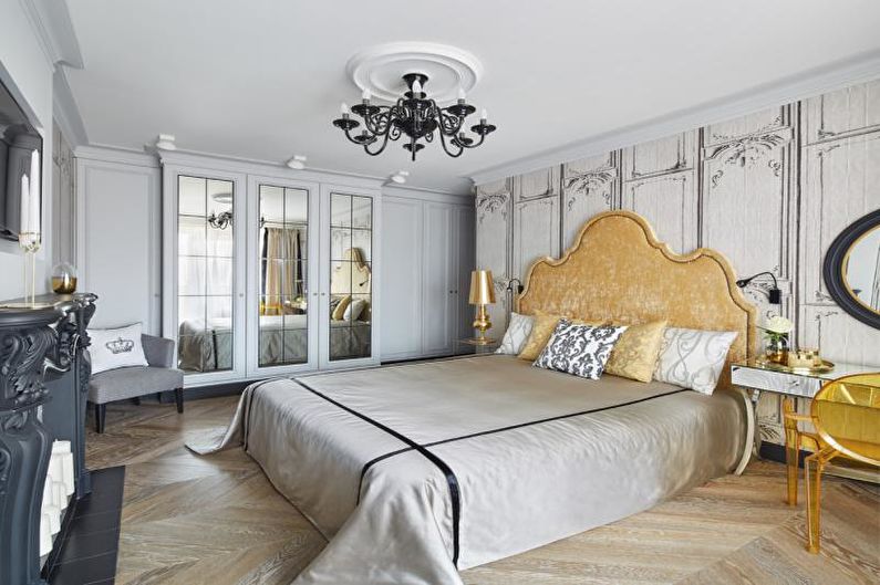 Белая спальня в классическом стиле - Дизайн интерьера