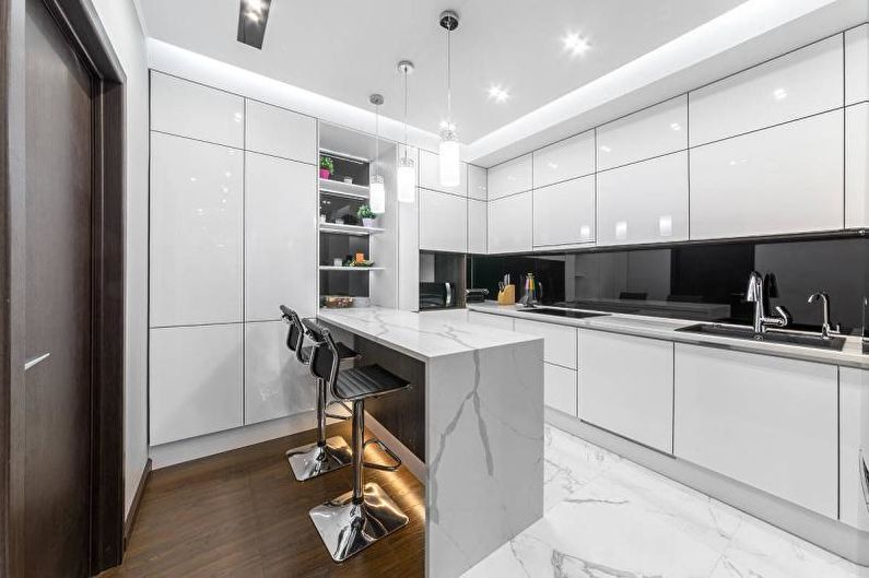 Дизайн черно-белой кухни 2023: особенности оформления современного и стильного интереьера (фото)