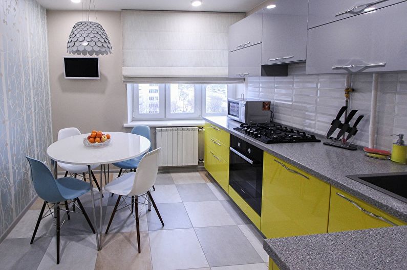 Желтая кухня в современном стиле - Дизайн интерьера