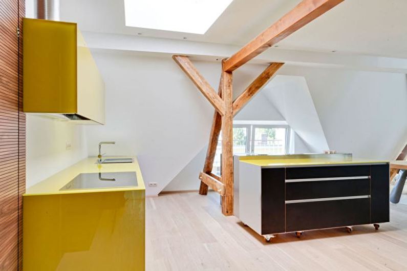 Желтая кухня в скандинавском стиле - Дизайн интерьера