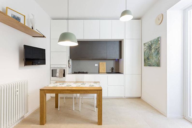 Интерьер белой кухни в современном стиле фото