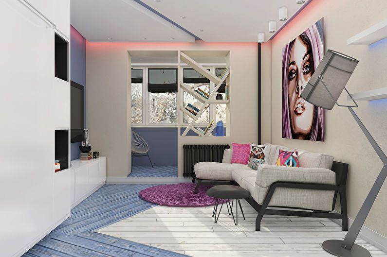 Дизайн однокомнатной квартиры - 105 фото, 10 проектов интерьеров