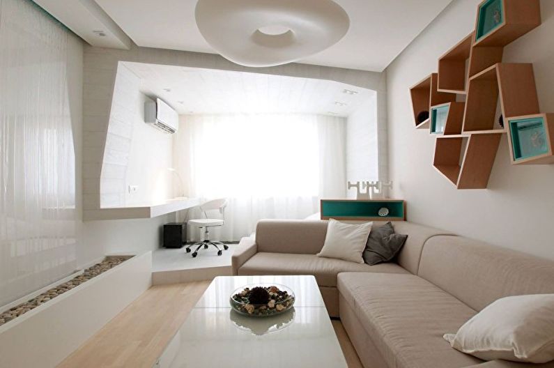 Дизайн белой гостиной - Мебель