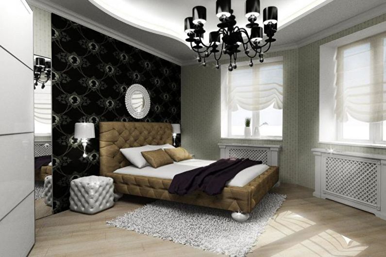 Дизайн интерьера спальни в стиле арт-деко - фото