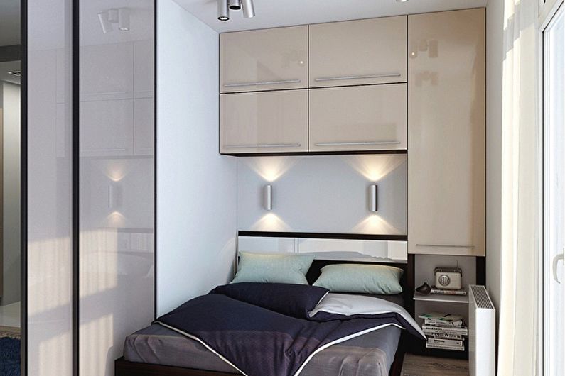 Дизайн спальни 9 кв.м. - фото