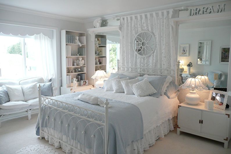 Дизайн интерьера спальни в стиле прованс - фото