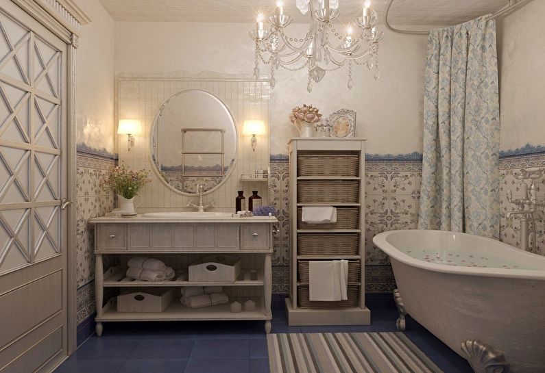Дизайн ванной комнаты в стиле прованс - Мебель