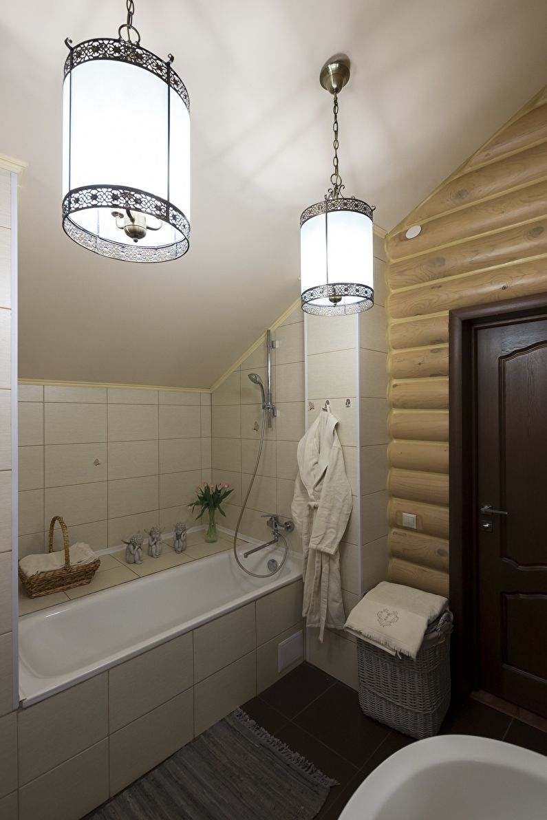 Дизайн интерьера ванной комнаты в стиле прованс - фото