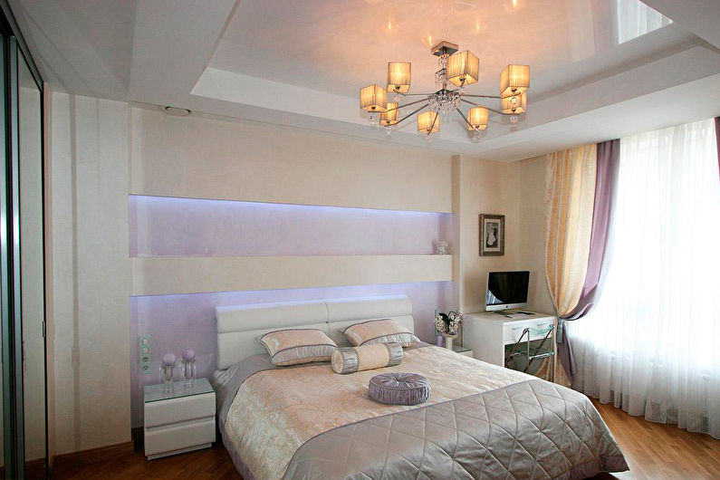 Подвесной потолок в спальне - фото