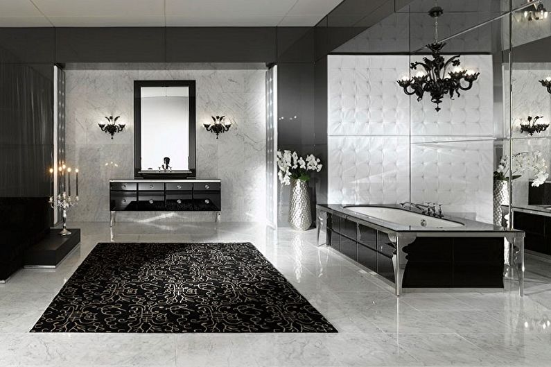 Черная ванная комната в готическом стиле - Дизайн интерьера