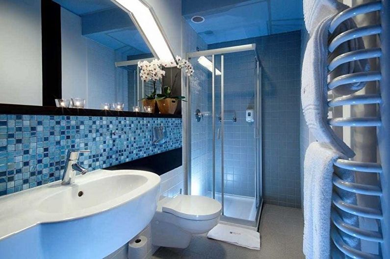 Синяя ванная комната - дизайн интерьера фото