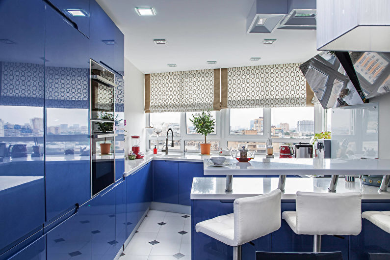 Синяя кухня - Дизайн интерьера