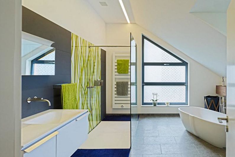Ванная комната с душевой кабиной - дизайн интерьера фото