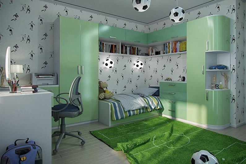Зеленый цвет в интерьере детской комнаты - Сочетание цветов