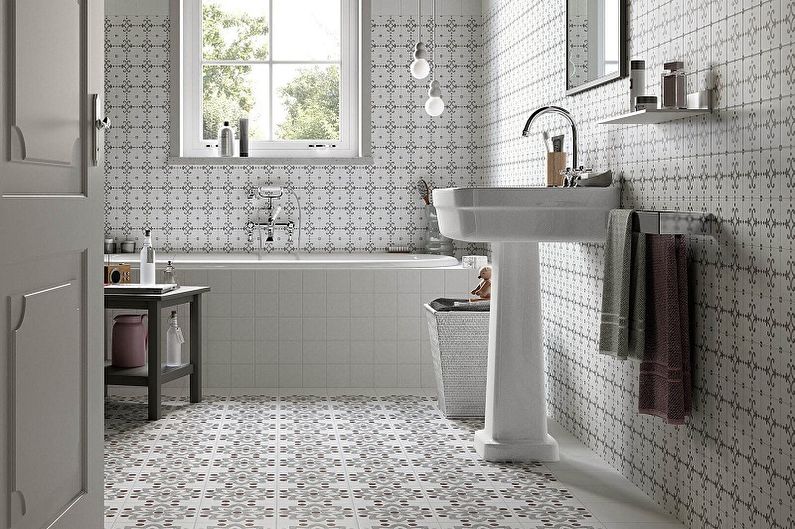 Виды напольной плитки для ванной комнаты - Метлахская плитка