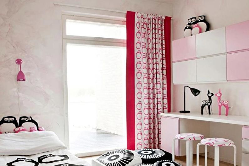 Розовая детская в скандинавском стиле - Дизайн интерьера