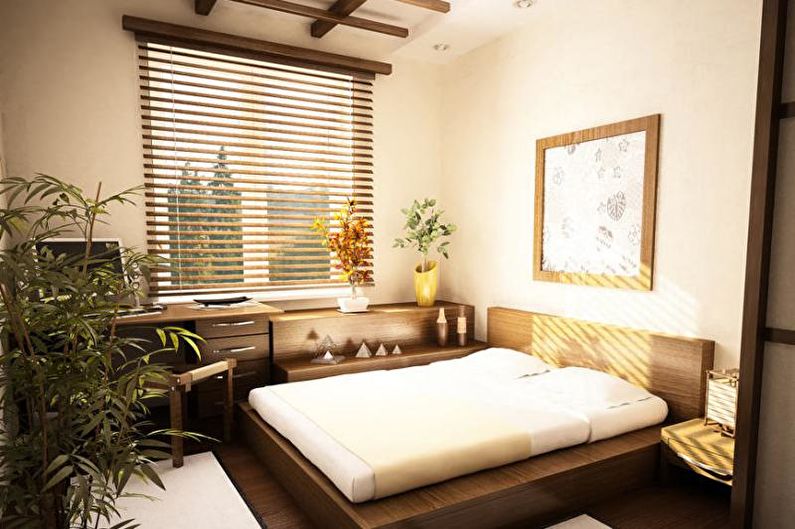 Маленькая спальня в японском стиле - Дизайн интерьера