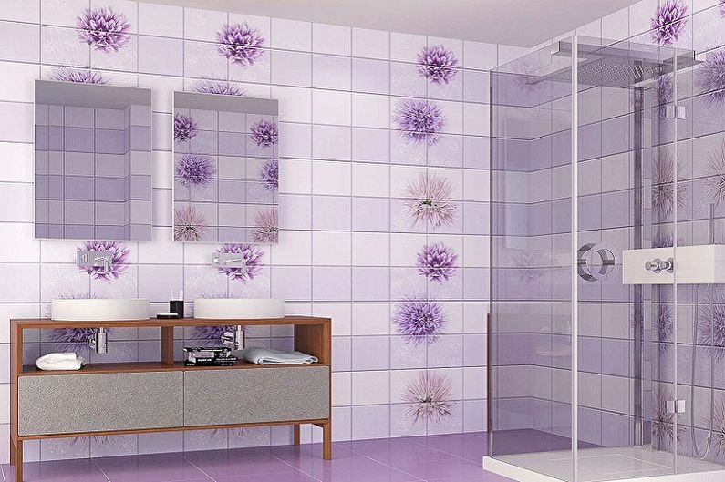 Идеи оформления пластиковых панелей для ванной комнаты - Панели под кафель