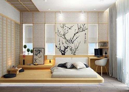 Спальня в японском стиле: 90 фото дизайна