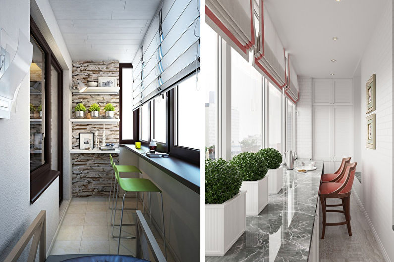 Совмещение балкона и кухни - Дизайн интерьера