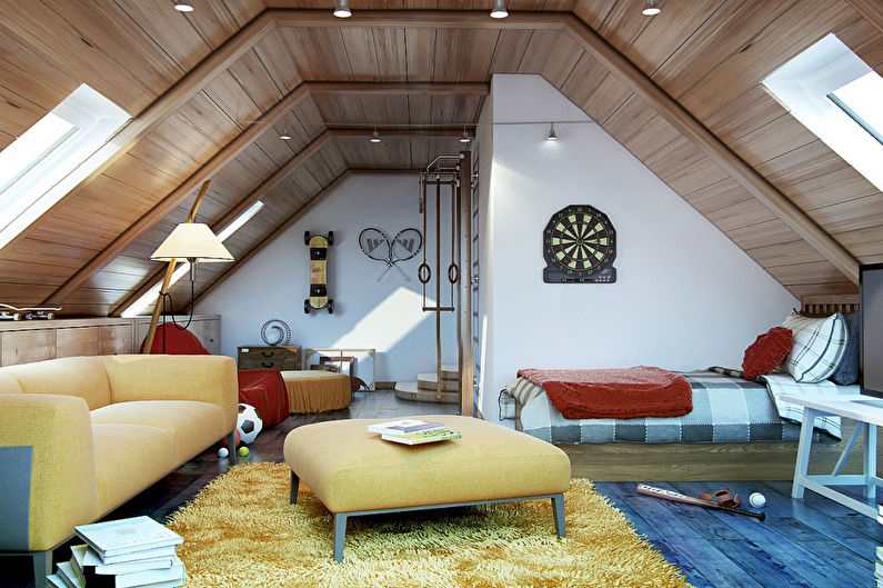 Дизайн мансарды (85 фото): интерьер спальни, гостиной, кабинета .