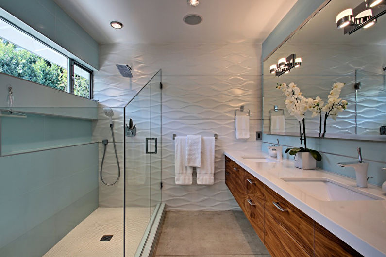 Дизайн ванной комнаты в современном стиле - Отделка стен
