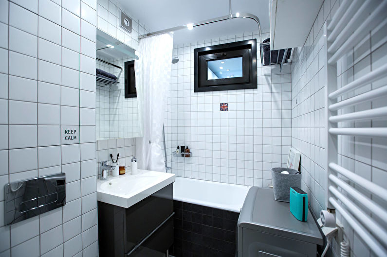 Дизайн интерьера маленькой ванной комнаты в современном стиле