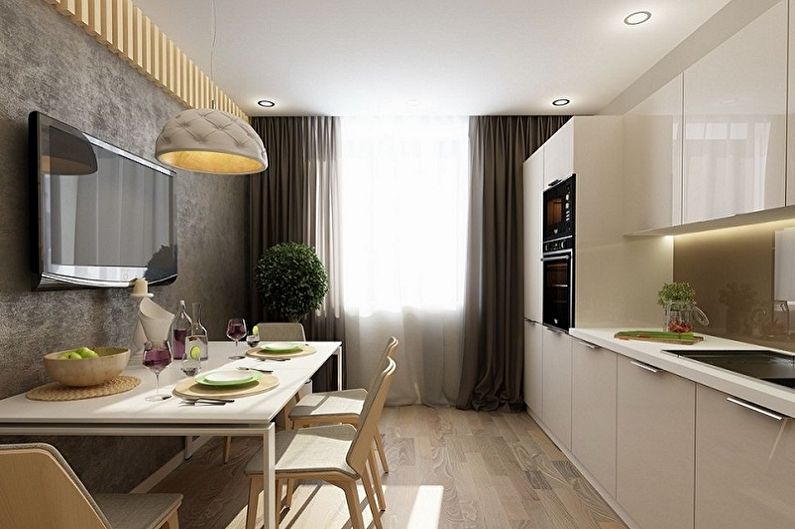Кухня - Дизайн прямоугольной комнаты