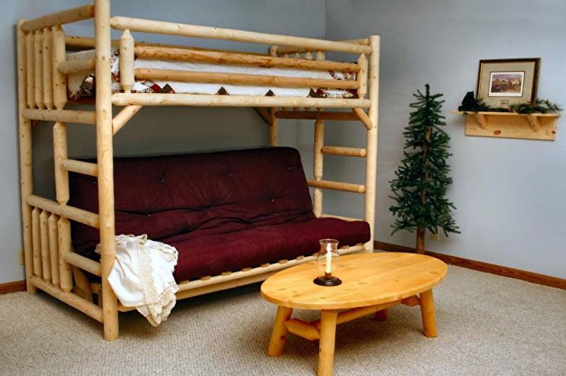 Двоярусне ліжко з диваном - Оббивка та наповнювач для дивана.
