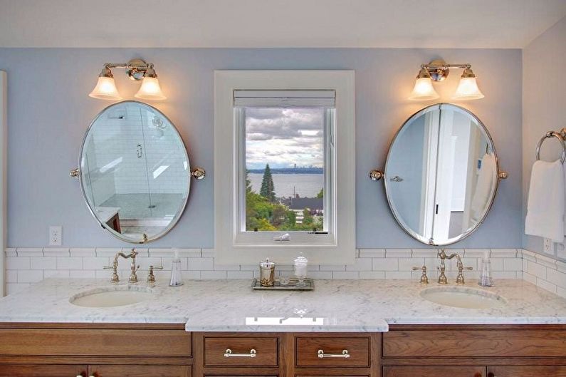 Виды зеркал для ванной комнаты - Зеркало с подсветкой