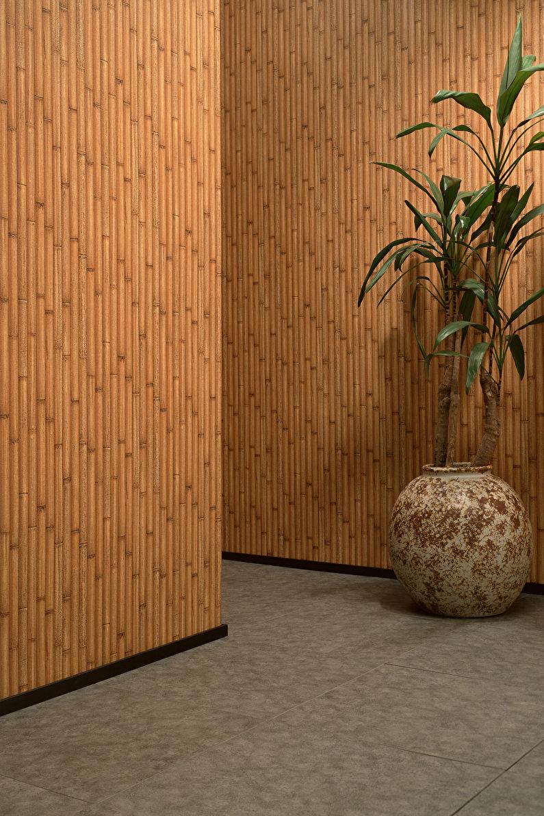 Бамбуковые обои в прихожей - Дизайн интерьера