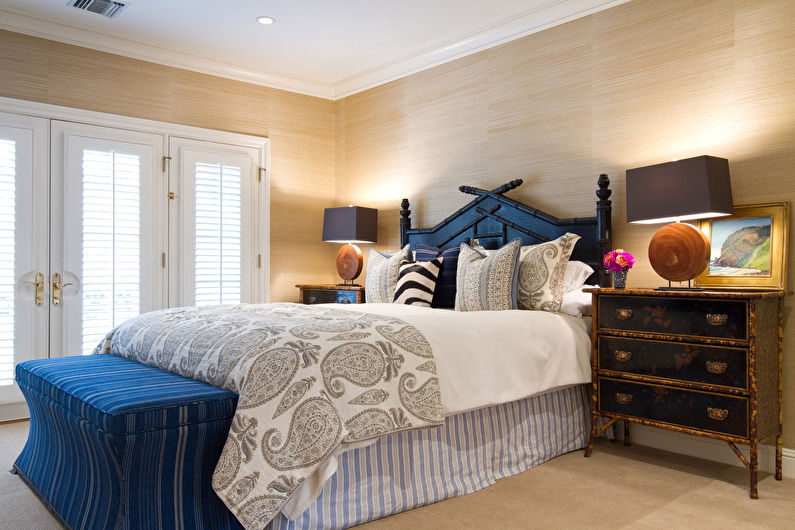 Бамбуковые обои в спальне - Дизайн интерьера