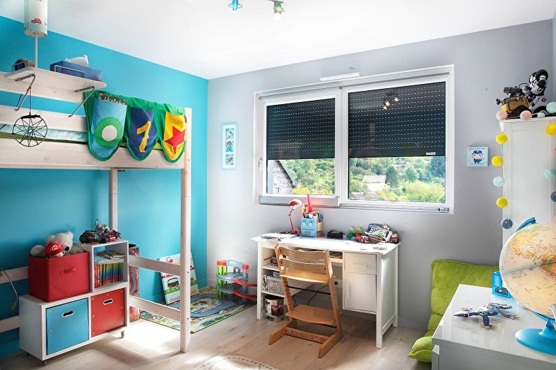 Бирюзовая детская комната фото - Дизайн интерьера